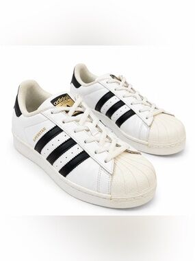 Adidas Originals Superstar Shell Toe Sneakers White Black Leather Women’s 6